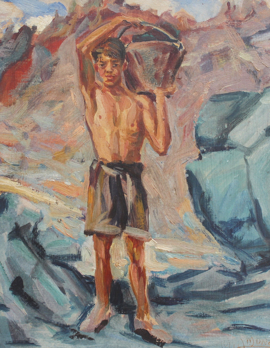 'Portrait of Boy-Haulier With Bucket' by G. Amore (1950)
