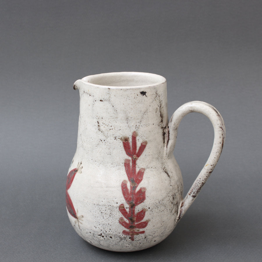 Mid-Century French Ceramic Lidded Pitcher by Le Mûrier (circa 1960s)