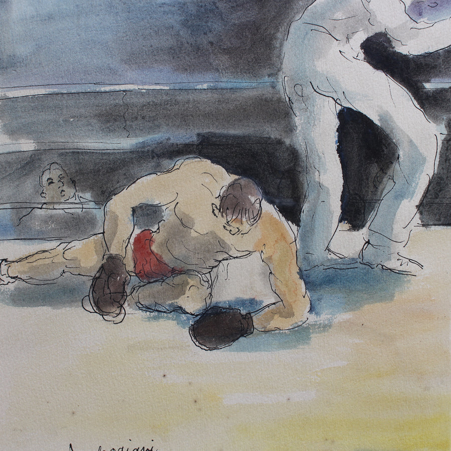 'Les Boxeurs II - Combat de Boxe' by Pierre Ambrogiani (c. 1940s)
