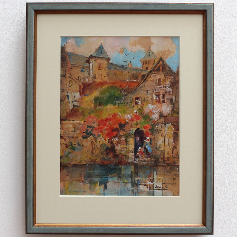 'Riverview of Dinan' by Robert Kervalo (c. 1950s)