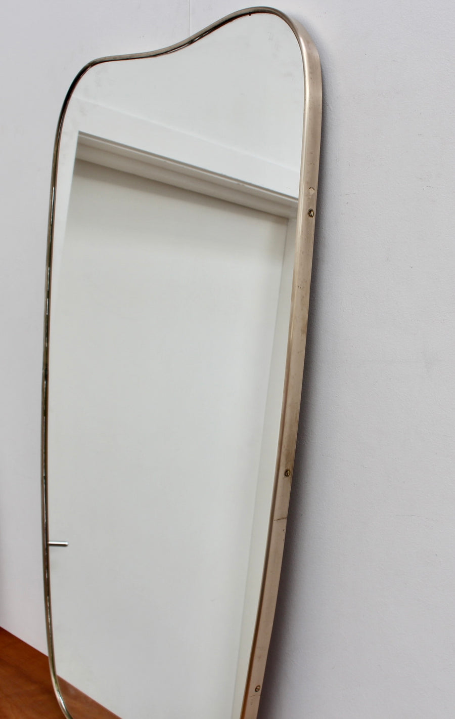 Mid-Century Italian Wall Mirror with Brass Frame (circa 1950s) - Large