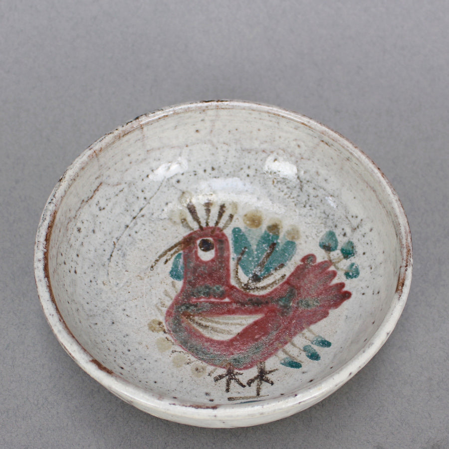 'Small Ceramic French Rooster Motif Bowl' by Gustave Reynaud - Le Mûrier (c. 1950s)