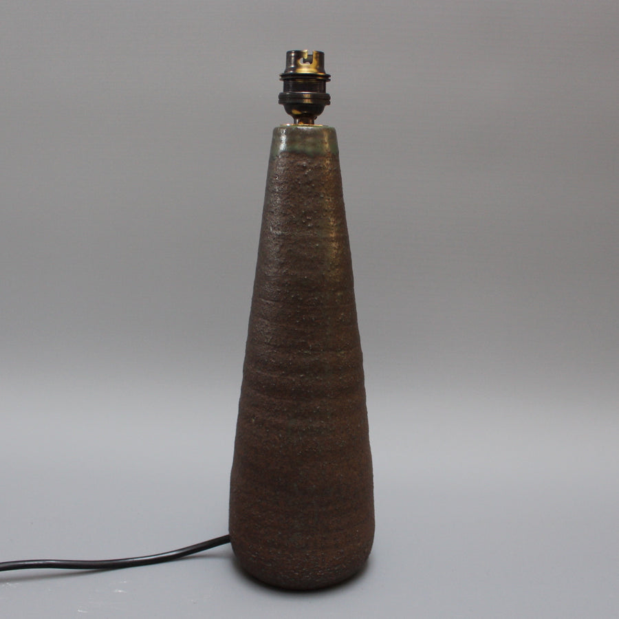 Mid-Century French Conical Shaped Ceramic Table Lamp by Jean Rivier (circa 1960s)