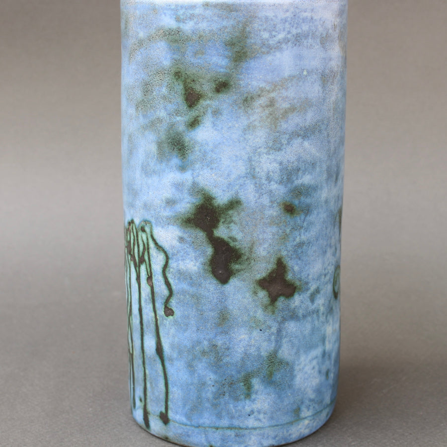 Mid-Century French Ceramic Cylindrical Vase by Jacques Blin (circa 1950s)