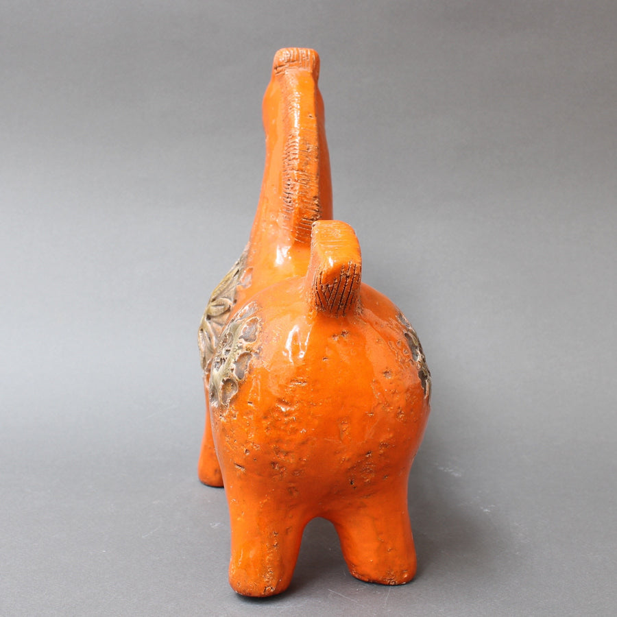 Italian Ceramic Orange Horse by Aldo Londi for Bitossi (circa 1960s)