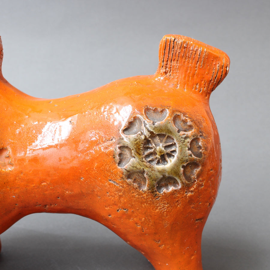 Italian Ceramic Orange Horse by Aldo Londi for Bitossi (circa 1960s)