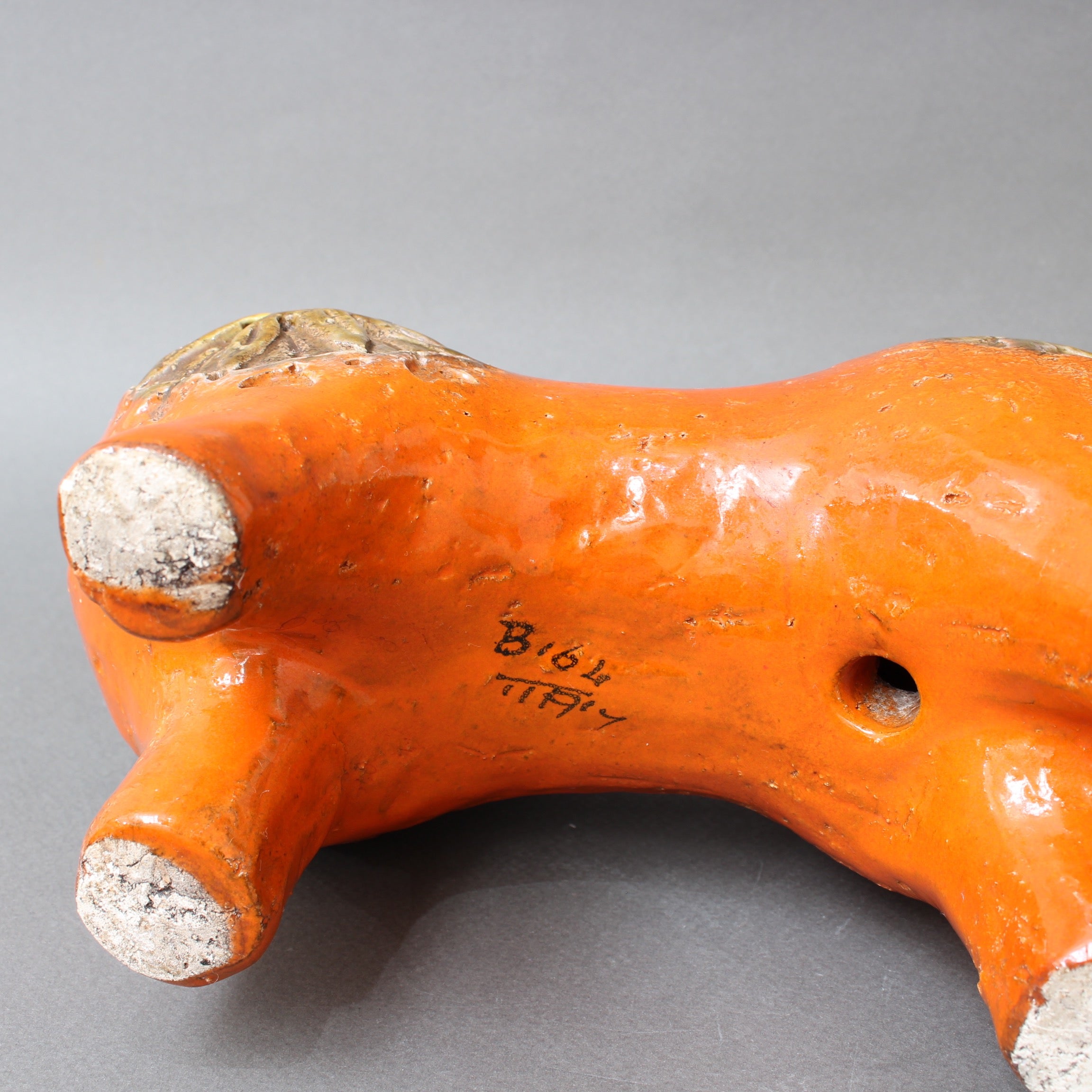 Italian Ceramic Orange Horse by Aldo Londi for Bitossi (circa
