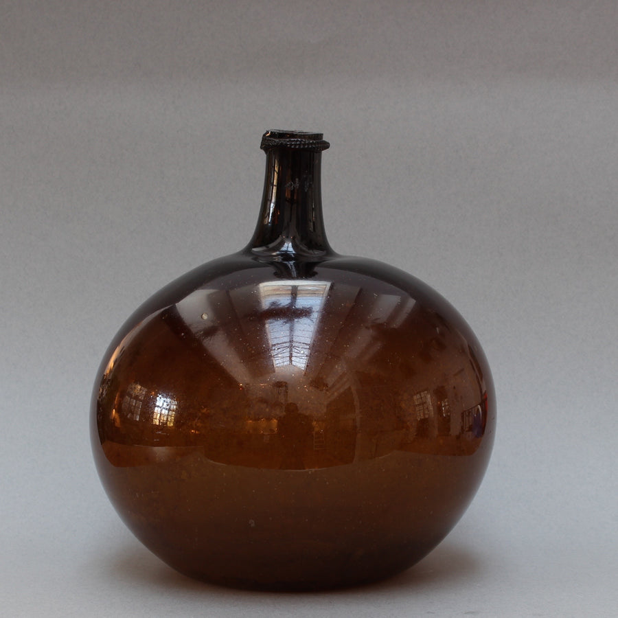 Handblown Amber Glass Demijohn (c. 1820-1850)
