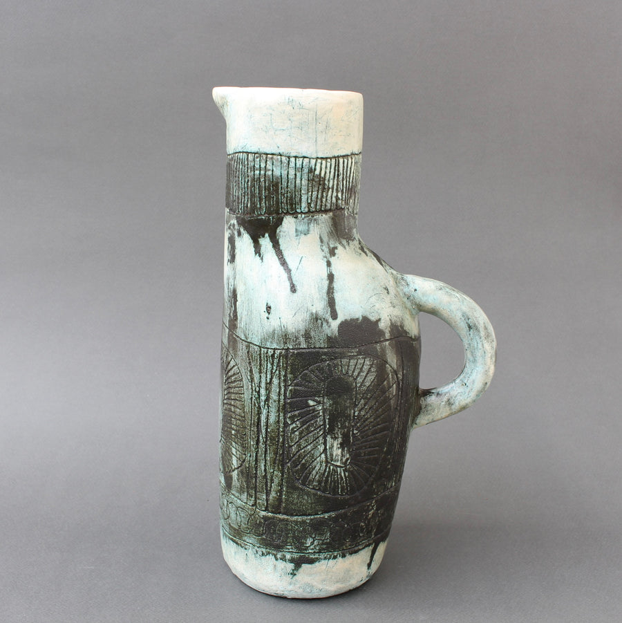 Mid-Century French Ceramic Pitcher / Vase by Jacques Blin and Jean Rustin (circa 1960s)