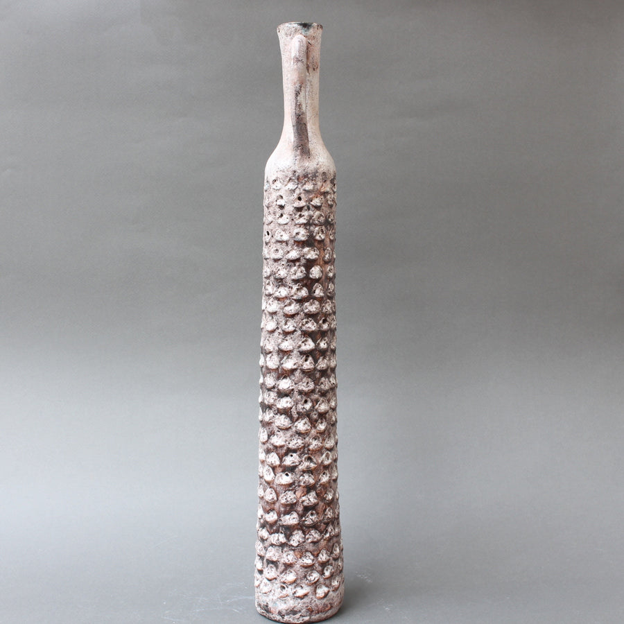 Decorative Elongated Ceramic Flower Vase by Jacques Pouchain (circa 1950s)