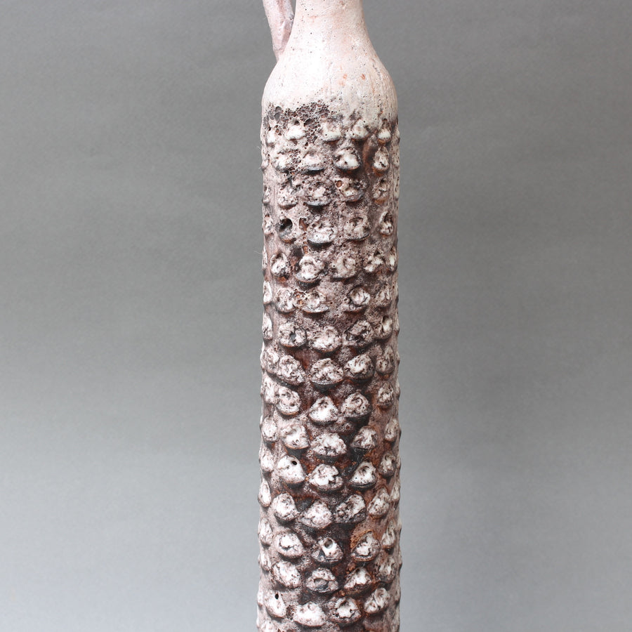 Decorative Elongated Ceramic Flower Vase by Jacques Pouchain (circa 1950s)