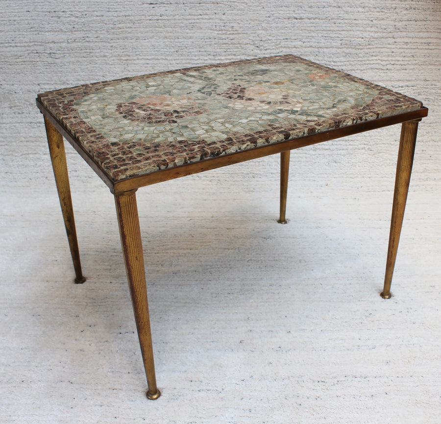 Vintage Low Table with Italian Style Mosaic Top (circa 1950s)