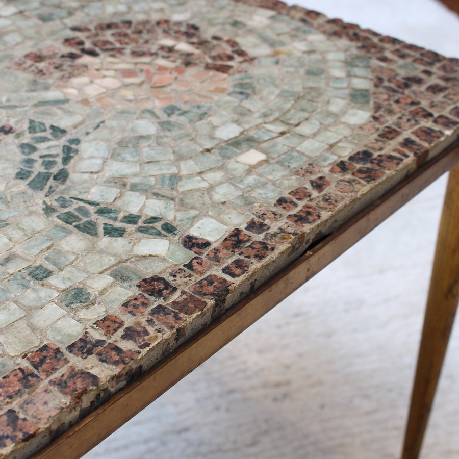 Vintage Low Table with Italian Style Mosaic Top (circa 1950s)