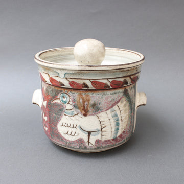 Decorative Vintage Ceramic Pot with Lid by Gustave Reynaud - Le Mûrier (circa 1950s)