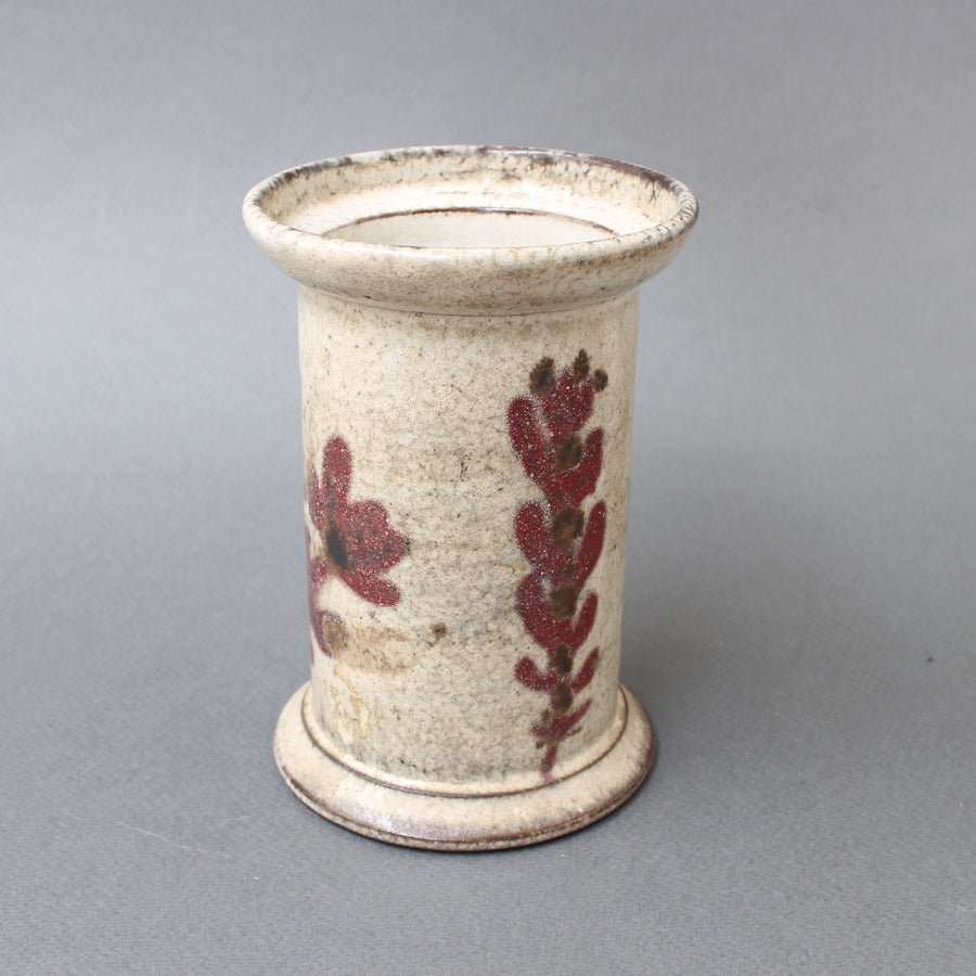 Small Ceramic Apothecary Jar by Gustave Reynaud for Le Mûrier (circa 1950s)