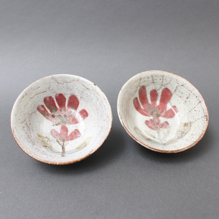 Pair of Small French Ceramic Bowls by Gustave Reynaud for Le Mûrier (circa 1950s)