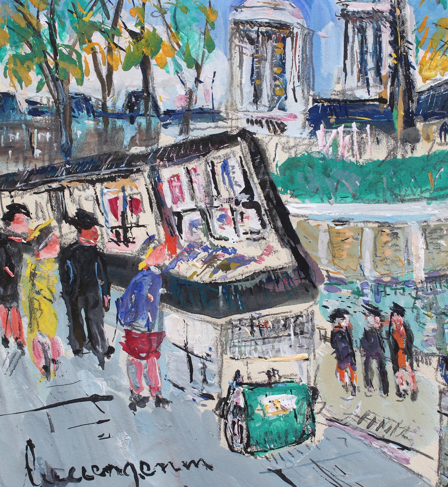 'Paris Booksellers (Bouquinistes) Along the River Seine' by Lucien Génin (circa 1930s)