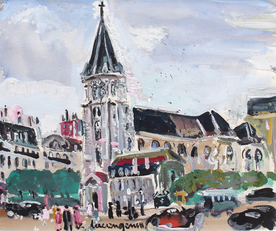 'View of Saint Germain des Pres Church' by Lucien Génin (circa 1930s)