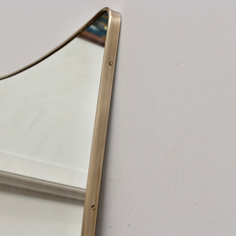 Vintage Italian Wall Mirror with Brass Frame (circa 1950s) - Large