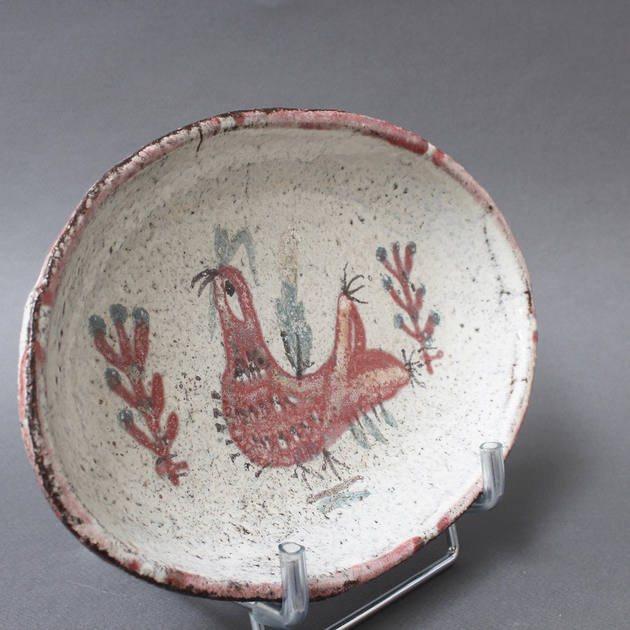 French Ceramic Rooster Motif Tray by Gustave Reynaud - Le Mûrier (circa 1950s)