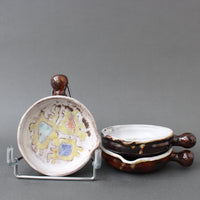 Set of Four Ceramic Serving Dishes with Handles by Jean & Juliette Rivier (circa 1960s)