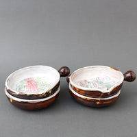 Set of Four Ceramic Serving Dishes with Handles by Jean & Juliette Rivier (circa 1960s)