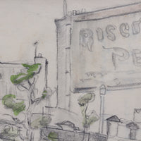 Set of Two Historical Pencil Drawings of Early 20th Century Paris (circa 1900)