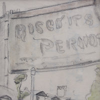 Set of Two Historical Pencil Drawings of Early 20th Century Paris (circa 1900)