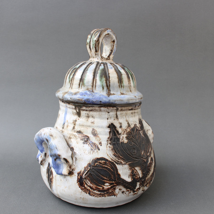Mid-Century French Decorative Earthenware Crockery Pot by Albert Thiry (circa 1960s)