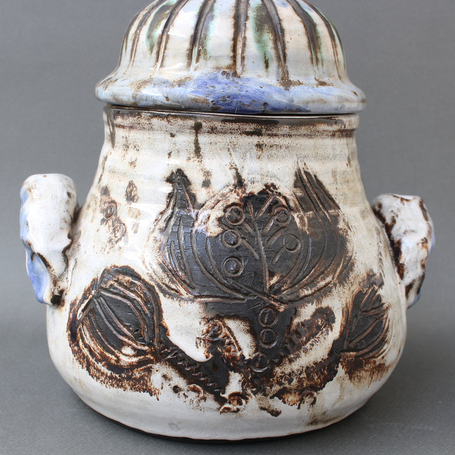 Mid-Century French Decorative Earthenware Crockery Pot by Albert Thiry (circa 1960s)