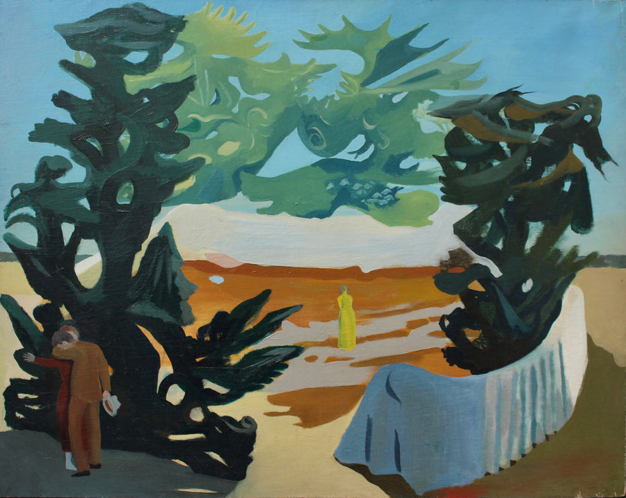 'Characters in a Surrealist Landscape' by Lucien Coutaud (1931)