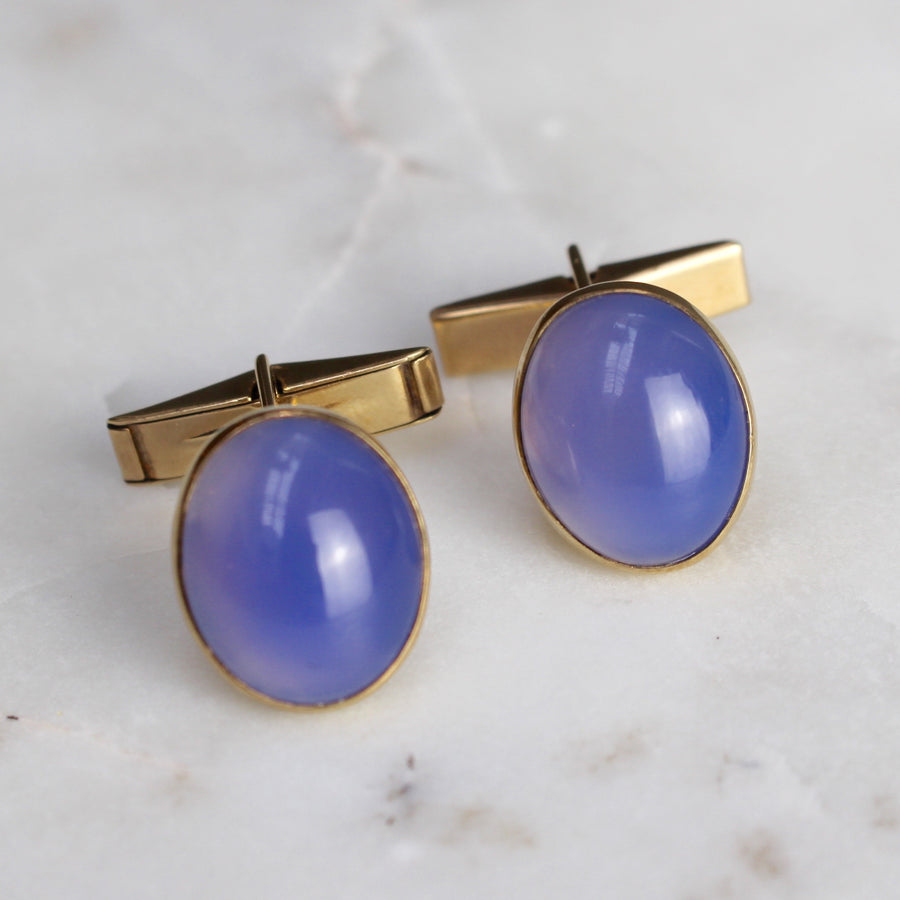 Cufflinks with Cabochon Chalcedony Stones (1995)