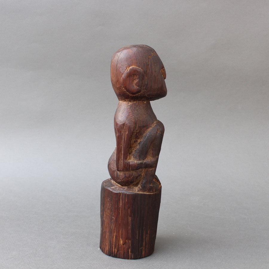 Wooden Sculpture / Carving of Sitting Figure from Sumba Island, Indonesia (circa 1970s - 1980s)