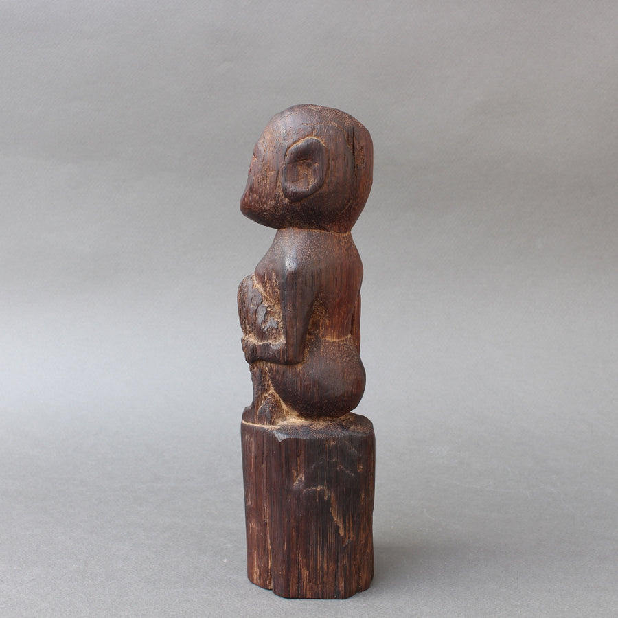 Wooden Sculpture / Carving of Sitting Figure from Sumba Island, Indonesia (circa 1970s - 1980s)