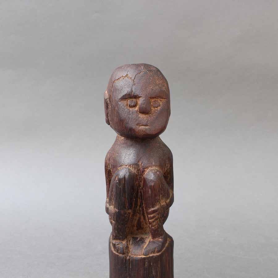 Wooden Sculpture / Carving of Sitting Figure from Sumba Island, Indonesia (circa 1970s - 1980s)