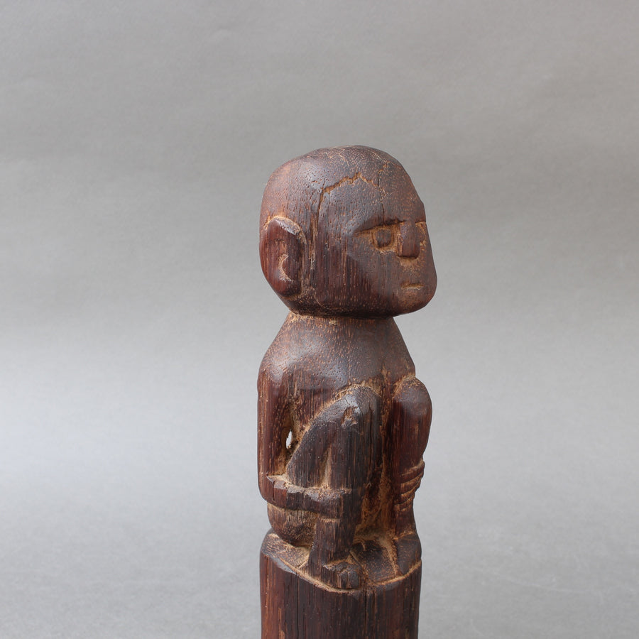 Wooden Sculpture / Carving of Sitting Figure from Sumba Island, Indonesia (circa 1970s - 1980s)