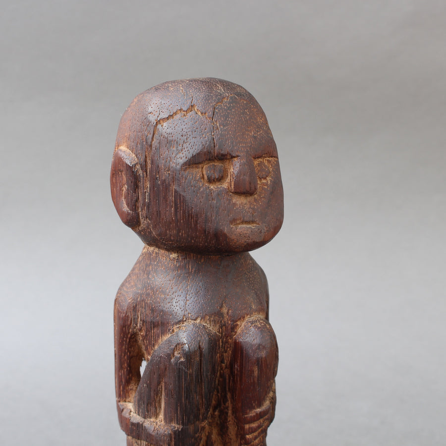 Wooden Sculpture / Carving of Sitting Figure from Sumba Island, Indonesia (circa 1970s - 1980s)