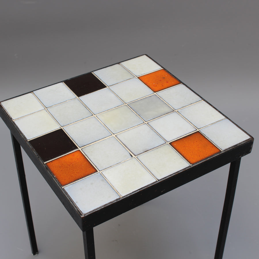 Mid-Century Ceramic Tiled Side Table by Mado Jolain (circa 1950s)