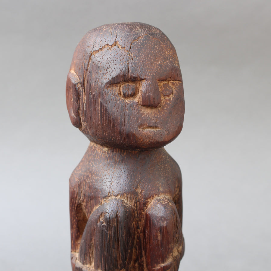 Wooden Sculpture / Carving of Sitting Figure from Sumba Island, Indonesia (circa 1970s - 1980s)