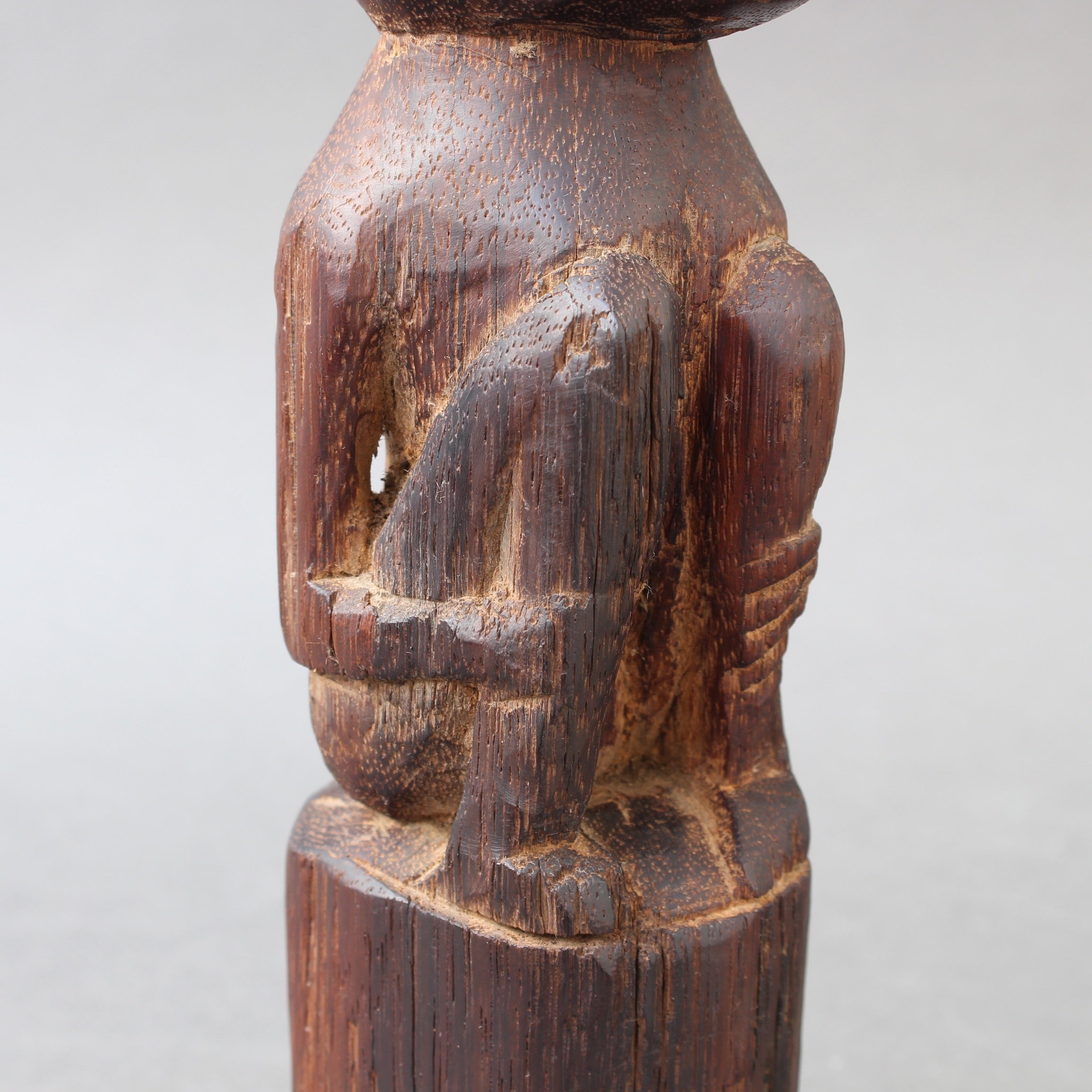 Wooden Sculpture / Carving of Sitting Figure from Sumba