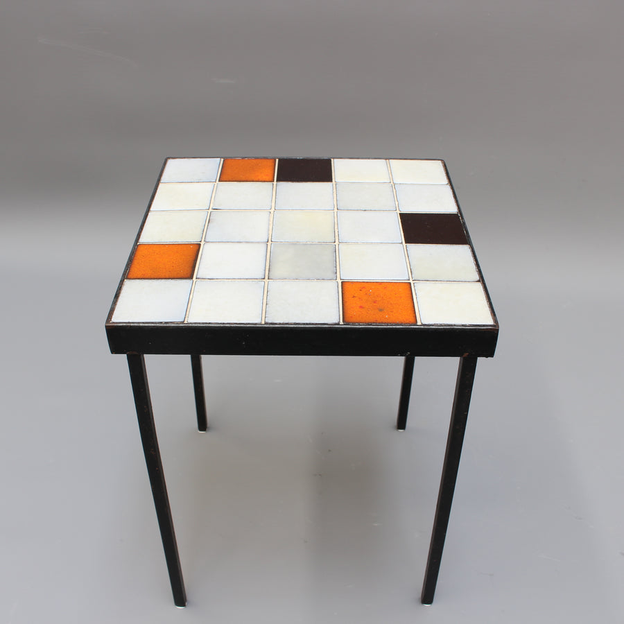 Mid-Century Ceramic Tiled Side Table by Mado Jolain (circa 1950s)
