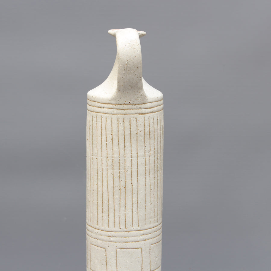 Italian Cylindrical Ceramic Vase by Bruno Gambone (circa 1970s) - Large