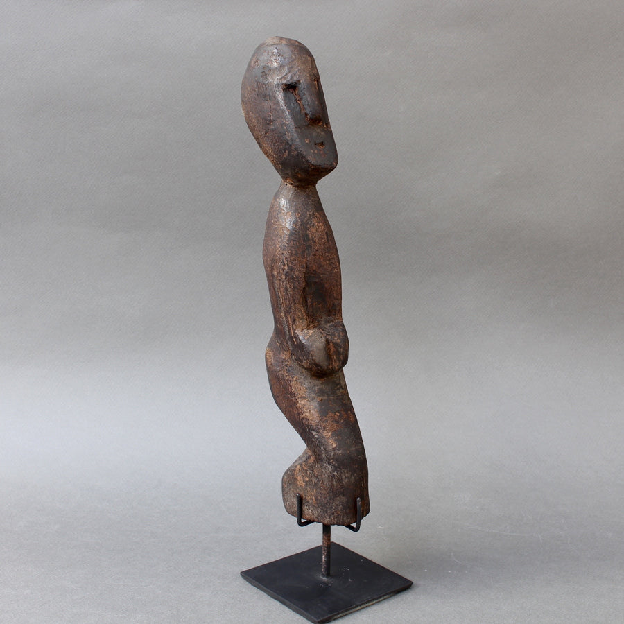 Wooden Carving / Sculpture of Kneeling Wooden Figure from Timor, Indonesia (circa 1960s - 1970s)