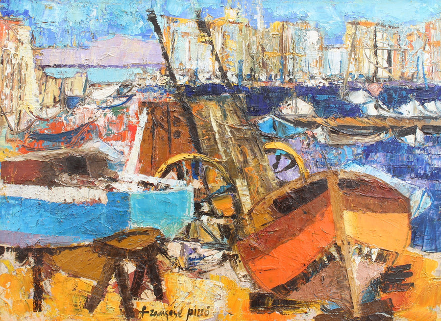 'The Old Port Marseille' by Françoise Pirró (circa 1970s-80s)