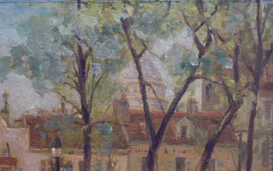 View of Place du Tertre in Montmartre Showing the Sacré-Cœur (Early 20th C) by L. Chantpelle