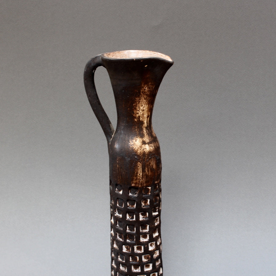 Decorative Ceramic Flower Vase attributed to Jacques Pouchain (c. 1950s)