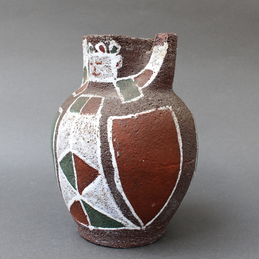 Mid-Century Ceramic Vase with Human Figure Motif by Accolay (circa 1950s)