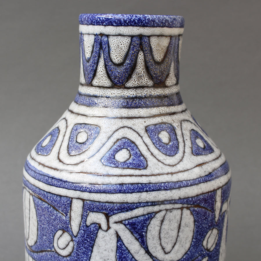 Mid-Century Italian Blue Ceramic Vase by Fratelli Fanciullacci (circa 1960s)
