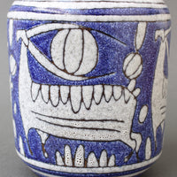 Mid-Century Italian Blue Ceramic Vase by Fratelli Fanciullacci (circa 1960s)