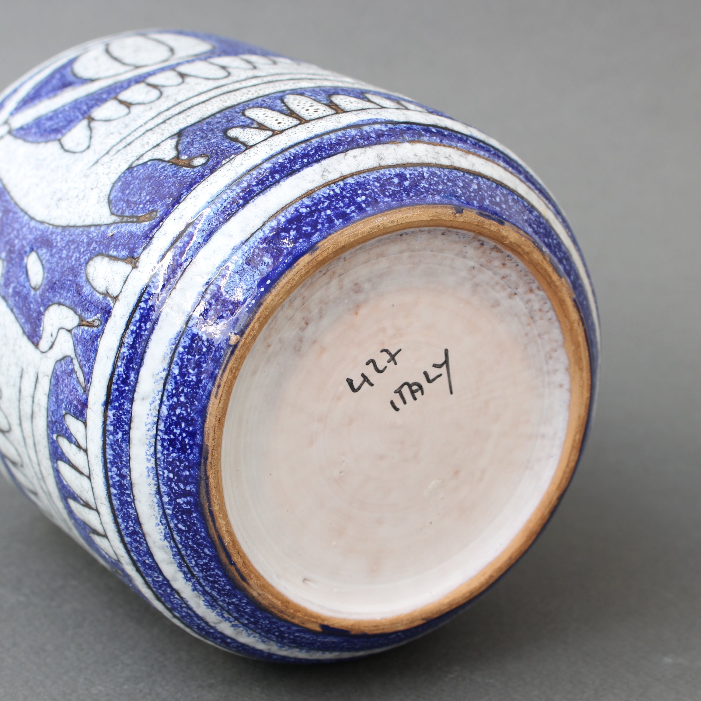 Mid-Century Italian Blue Ceramic Vase by Fratelli Fanciullacci